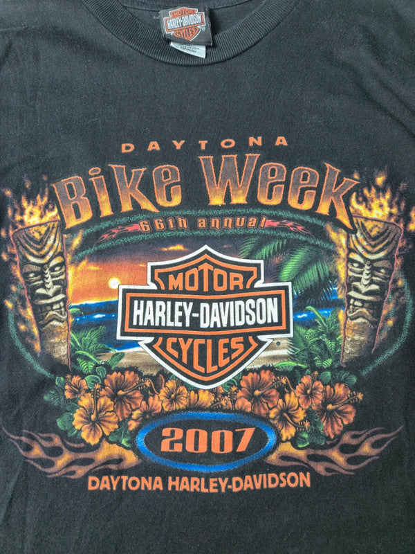 Harley Davidson Style Daytona Bike Week Tshirt Vintage 2000s Taille M Noir Très Bon état