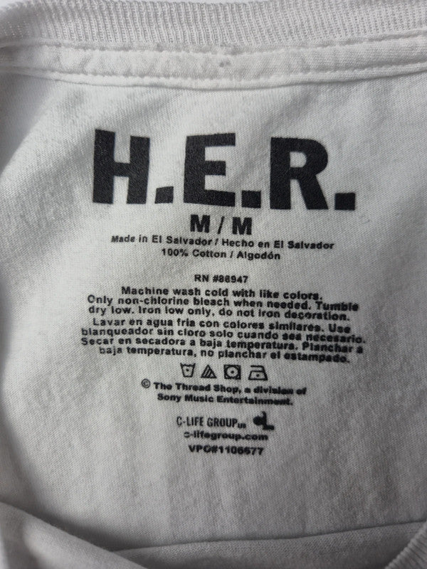 T-shirt HER Style Musique RNB Tshirt Vintage 2010s Taille M Blanc Très bon état