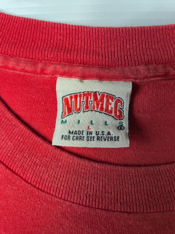 Nutmeg Style NBA Basket Chicago Bulls Tshirt Vintage 1990s Taille L Rouge Bon état