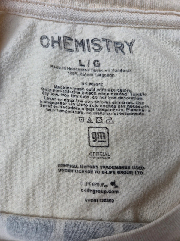 Chemistry Style Automobile Chevy Camaro Corvette Tshirt Vintage 2020s Taille L Beige Excellent etat