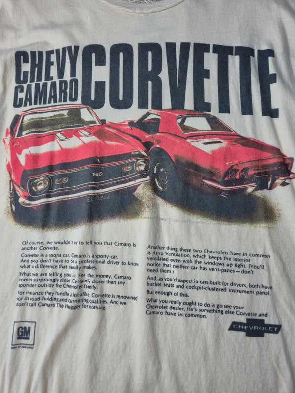 Chemistry Style Automobile Chevy Camaro Corvette Tshirt Vintage 2020s Taille L Beige Excellent etat