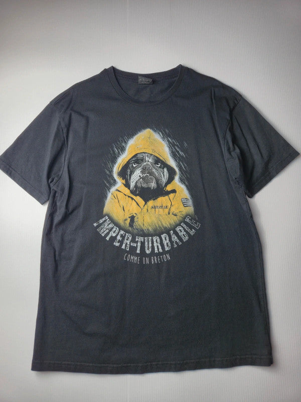 Up Style Chien Breton Tshirt Vintage 2010s Taille L Gris anthracite Très Bon etat