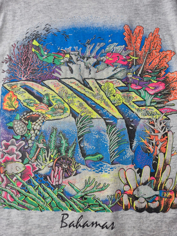 Hanes Style Plongee Bahamas Tshirt Vintage 90s Taille L Gris chine Tres bon etat