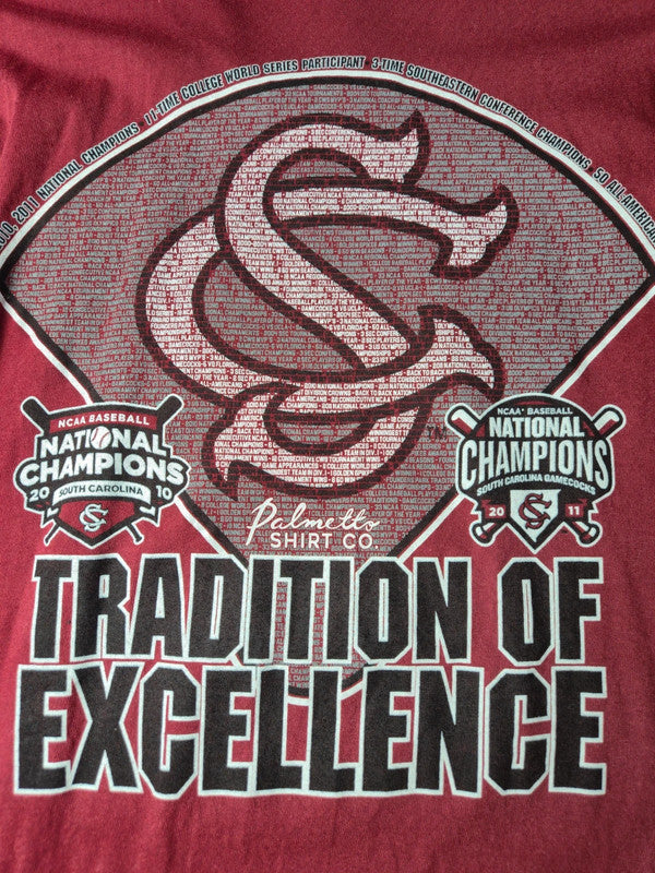 Gildan Style South Carolina Baseball Tshirt 2022 Taille L Bordeaux Très Bon etat