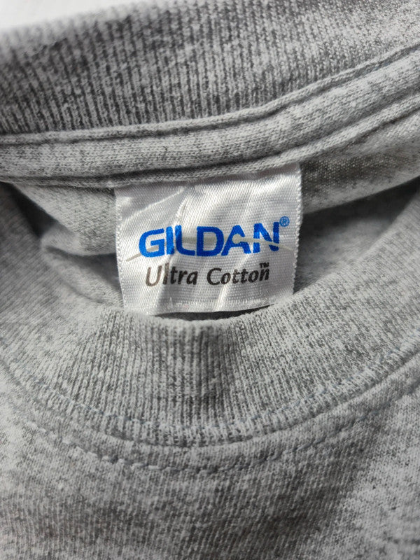 Gildan Ultra Cotton McMichael Basketball Tshirt Vintage 2013 Taille L Gris chine