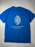 Gildan DryBlend Warrenton Middle School Tshirt Vintage Style College Taille L Bleu Très Bon etat