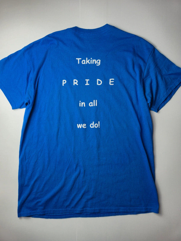 Gildan DryBlend Warrenton Middle School Tshirt Vintage Style College Taille L Bleu Très Bon etat