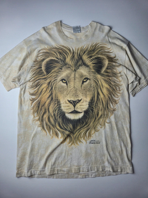 Liquid Blue Lion Africa Tshirt Vintage 1994 Tie Dye Taille XL Beige Très Bon etat