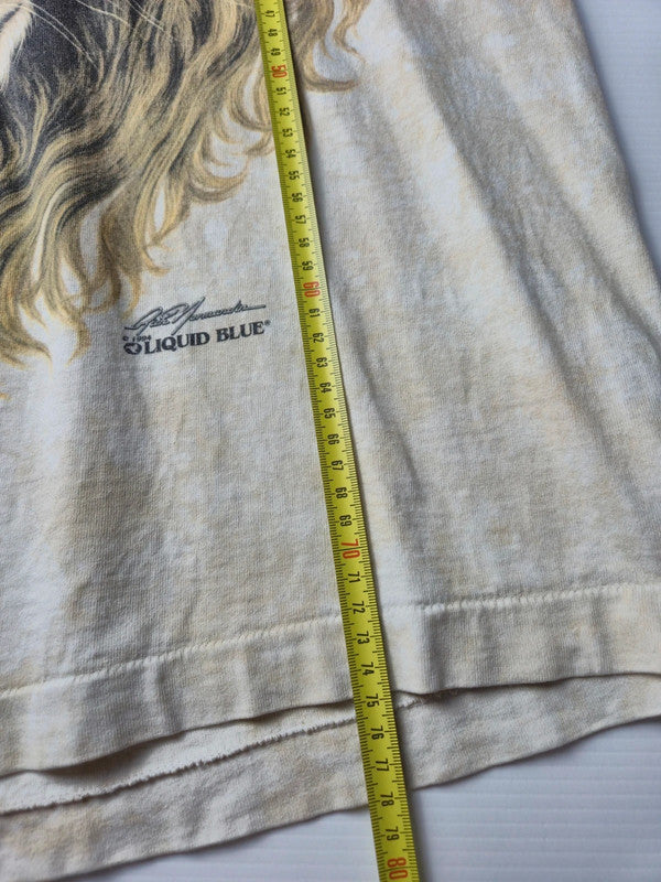 Liquid Blue Lion Africa Tshirt Vintage 1994 Tie Dye Taille XL Beige Très Bon etat