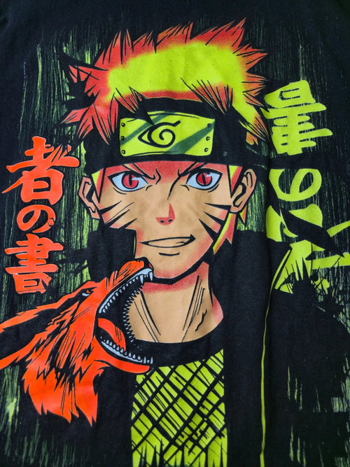 Ariarisport Naruto Uzumaki T-shirt Kurama Kyubi Anime Vintage Style Y2K Taille S Noir Très Bon État