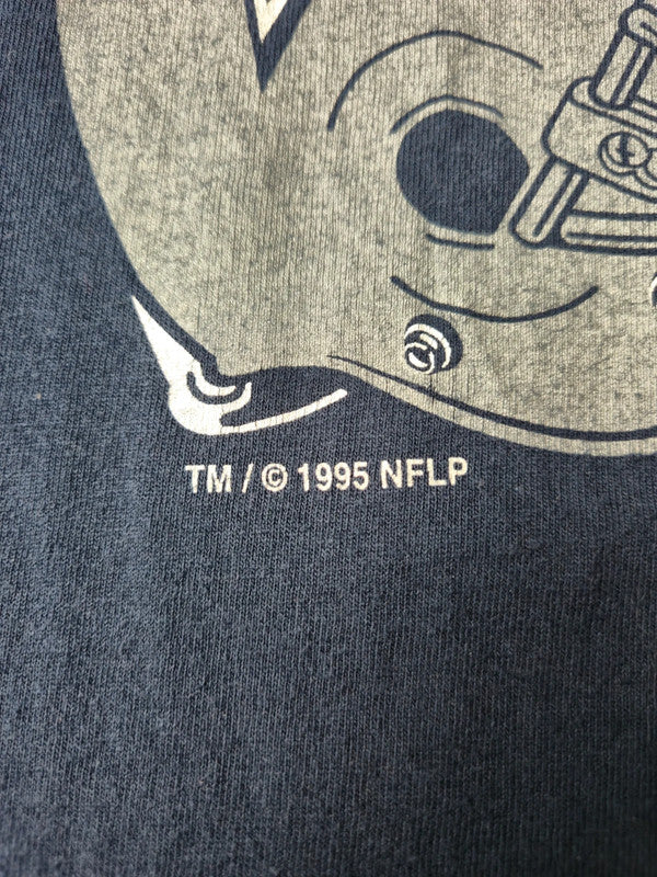 Logo 7 Dallas Cowboys Super Bowl XXX Champions Vintage 1995 Taille L Bleu Marine Très Bon État