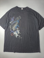 Style Apparel Fishing T-shirt Walleye Ear Falls Ontario Vintage Taille XL Noir Délavé Très Bon État