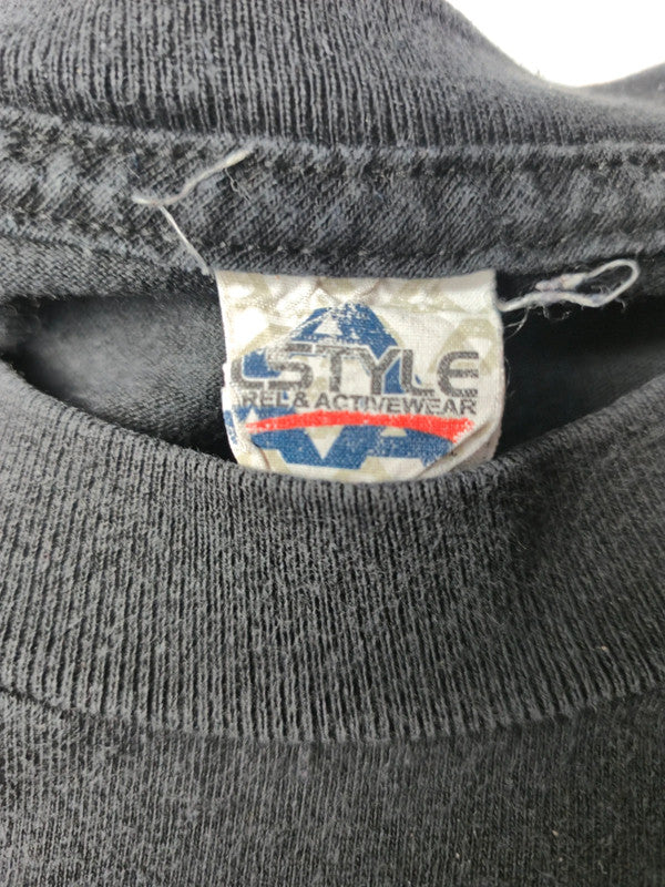Style Apparel Fishing T-shirt Walleye Ear Falls Ontario Vintage Taille XL Noir Délavé Très Bon État