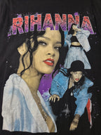 Alstyle Heavyweight Rihanna T-shirt Graphique Bootleg Vintage Style Taille S Noir Très Bon État