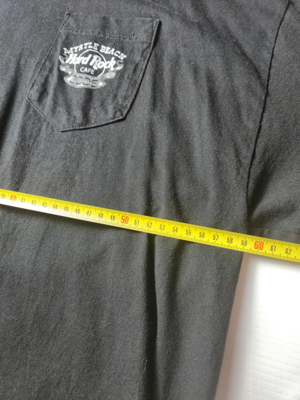 Hard Rock Cafe Myrtle Beach Bike Week 2005 T-shirt à Poche Vintage Taille 2XL Noir Très Bon État