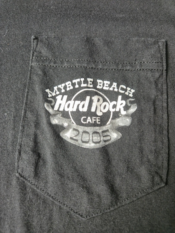 Hard Rock Cafe Myrtle Beach Bike Week 2005 T-shirt à Poche Vintage Taille 2XL Noir Très Bon État