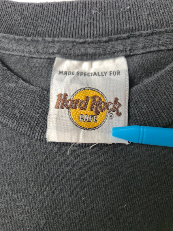 Hard Rock Cafe Cancun T-shirt Vintage Guitare Maya Mexique Taille L Noir délavé Très Bon état
