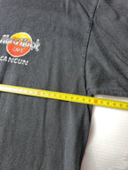 Hard Rock Cafe Cancun T-shirt Vintage Guitare Maya Mexique Taille L Noir délavé Très Bon état