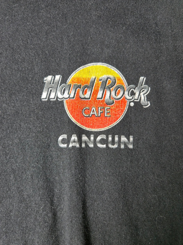 Hard Rock Cafe Cancun T-shirt Vintage Guitare Maya Mexique Taille L Noir délavé Très Bon état