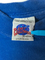 Planet Hollywood Barcelone T-shirt Vintage Logo 1991 Taille M Bleu Roi Très Bon état