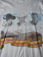 Gildan Rockin' Roadhouse Tour T-shirt Vintage Country 2002 Taille L Blanc Très Bon état