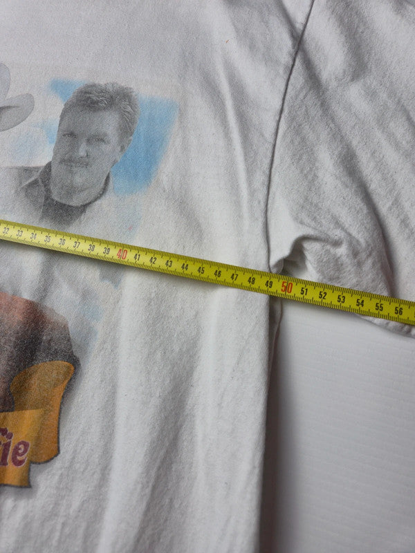 Gildan Rockin' Roadhouse Tour T-shirt Vintage Country 2002 Taille L Blanc Très Bon état